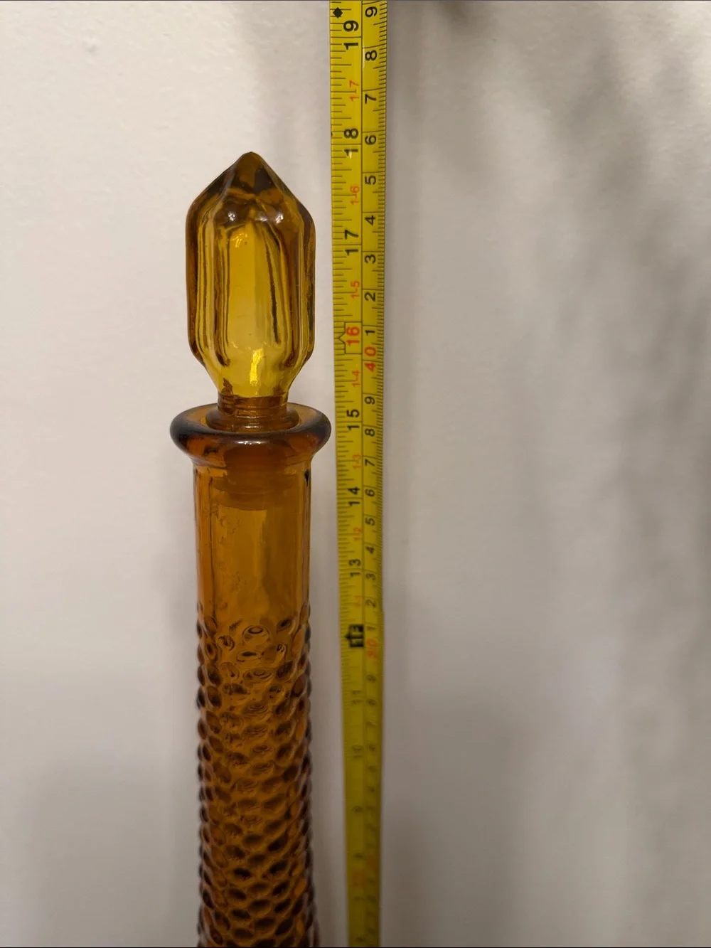 Amber Hobnail Decanter Bottle with Stopper